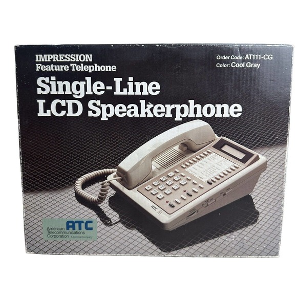 NEW Vintage Comdial Single-Line LCD Speakerphone AT111-CG in Gray NIB - Picture 1 of 6